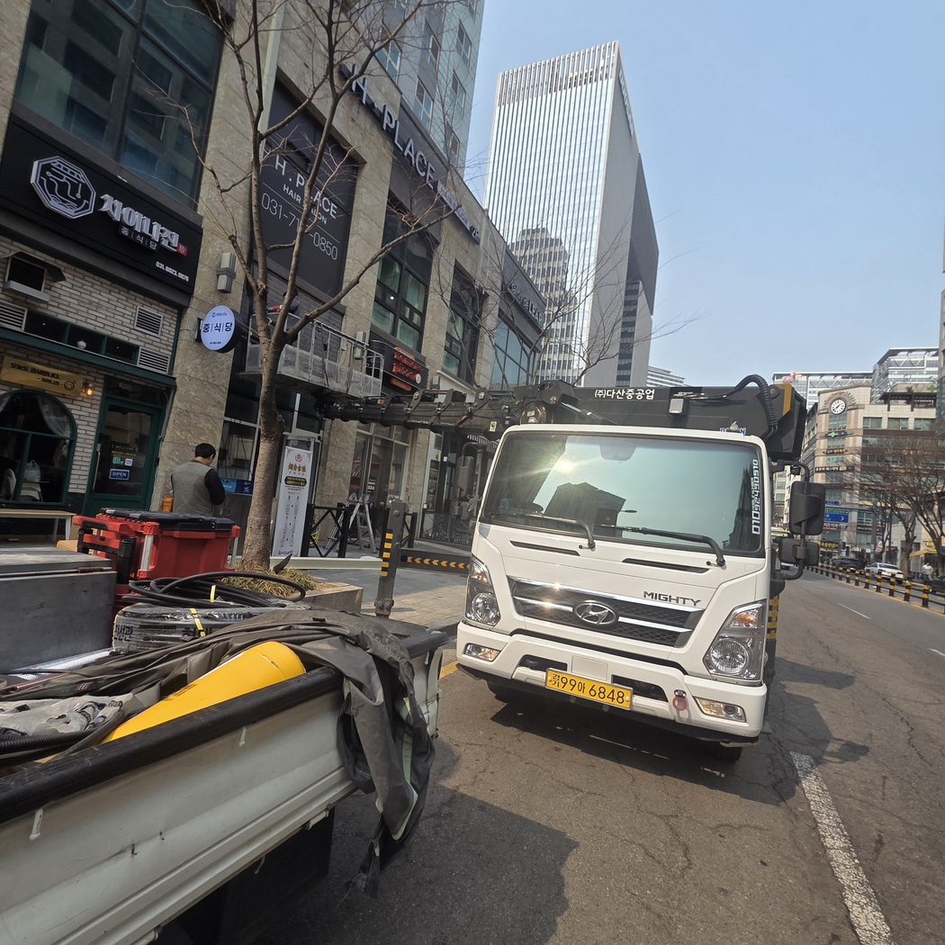 용인 간판 LED 스카이차 작업